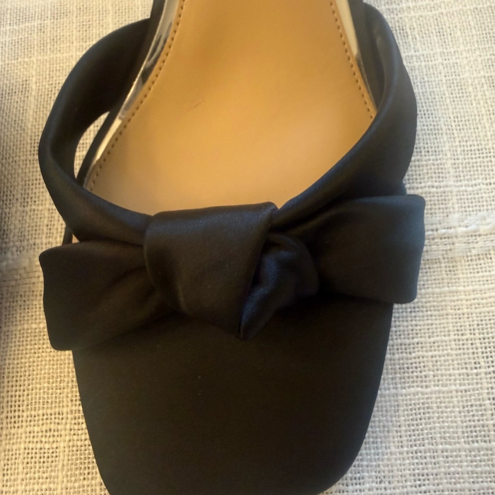 Jewel Badgley Mischka Black Satin Color Ankle-Strap Open Toe Heels NEW Size 8.5 - Picture 6 of 10